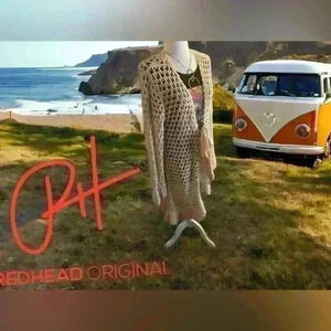 NWT Banana Republic ivory crochet cardigan with satin tie front closure-sold out